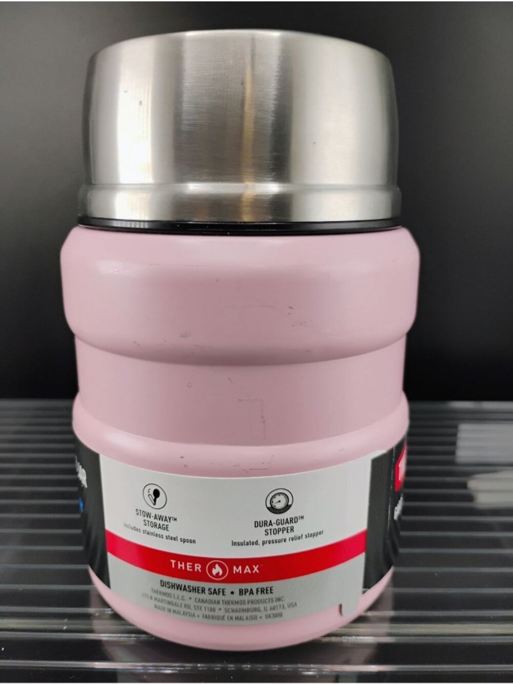 Thermos Stainless Steel Pink Food Jar 16oz Vacuum Insulated BPA-Free
